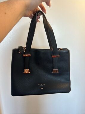 Ted Baker Black Tote with Rose Gold Hardware